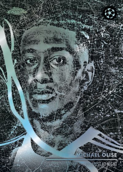 Soccer player with a map-like design in the background