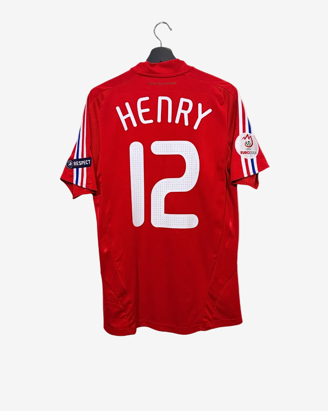 Red sports jersey with 'HENRY' and number '12' on a white background