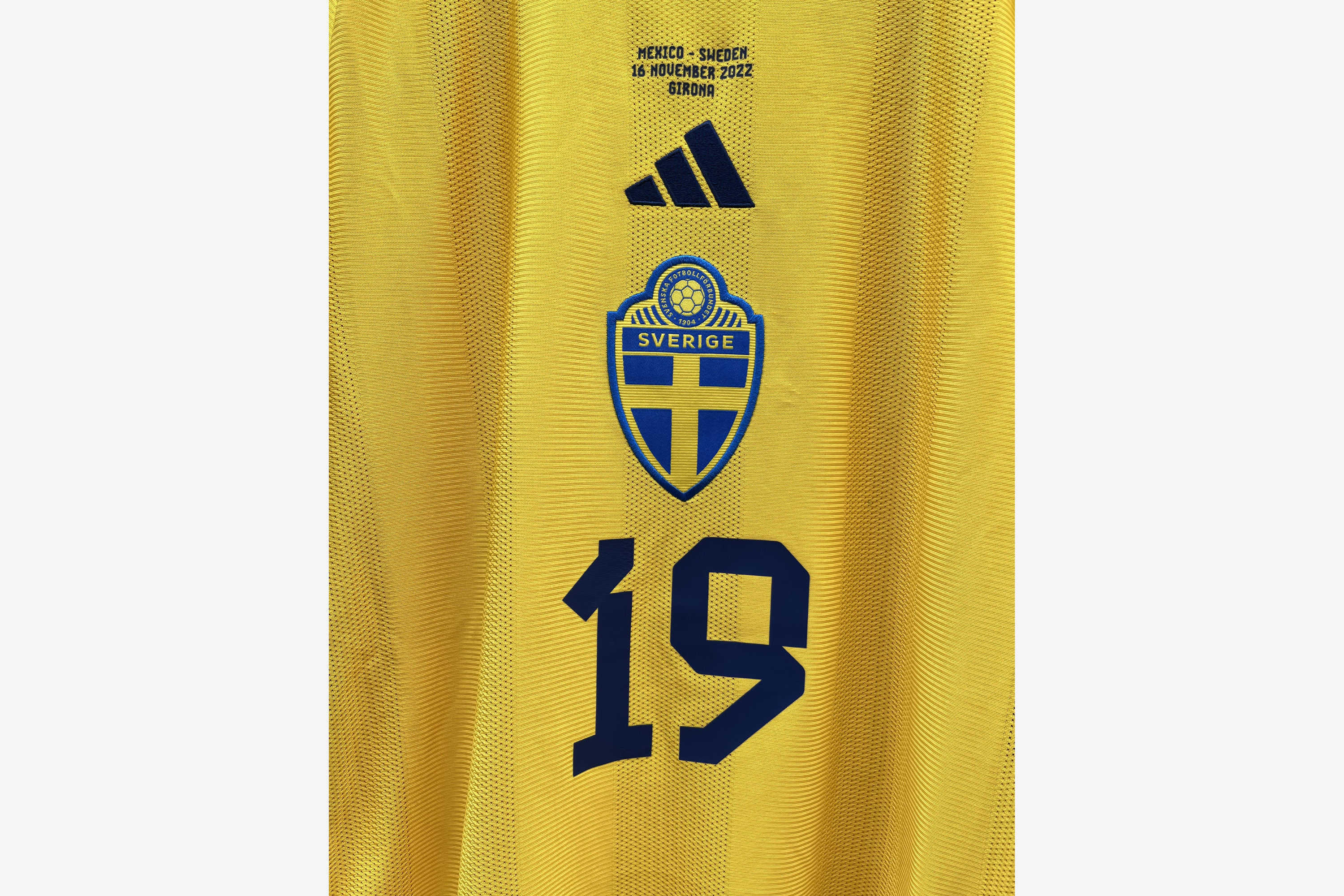 Adidas - Sweden 2022/23 Home Football Shirt Mexico - Sweden 'SVANBERG' (Match Worn)
