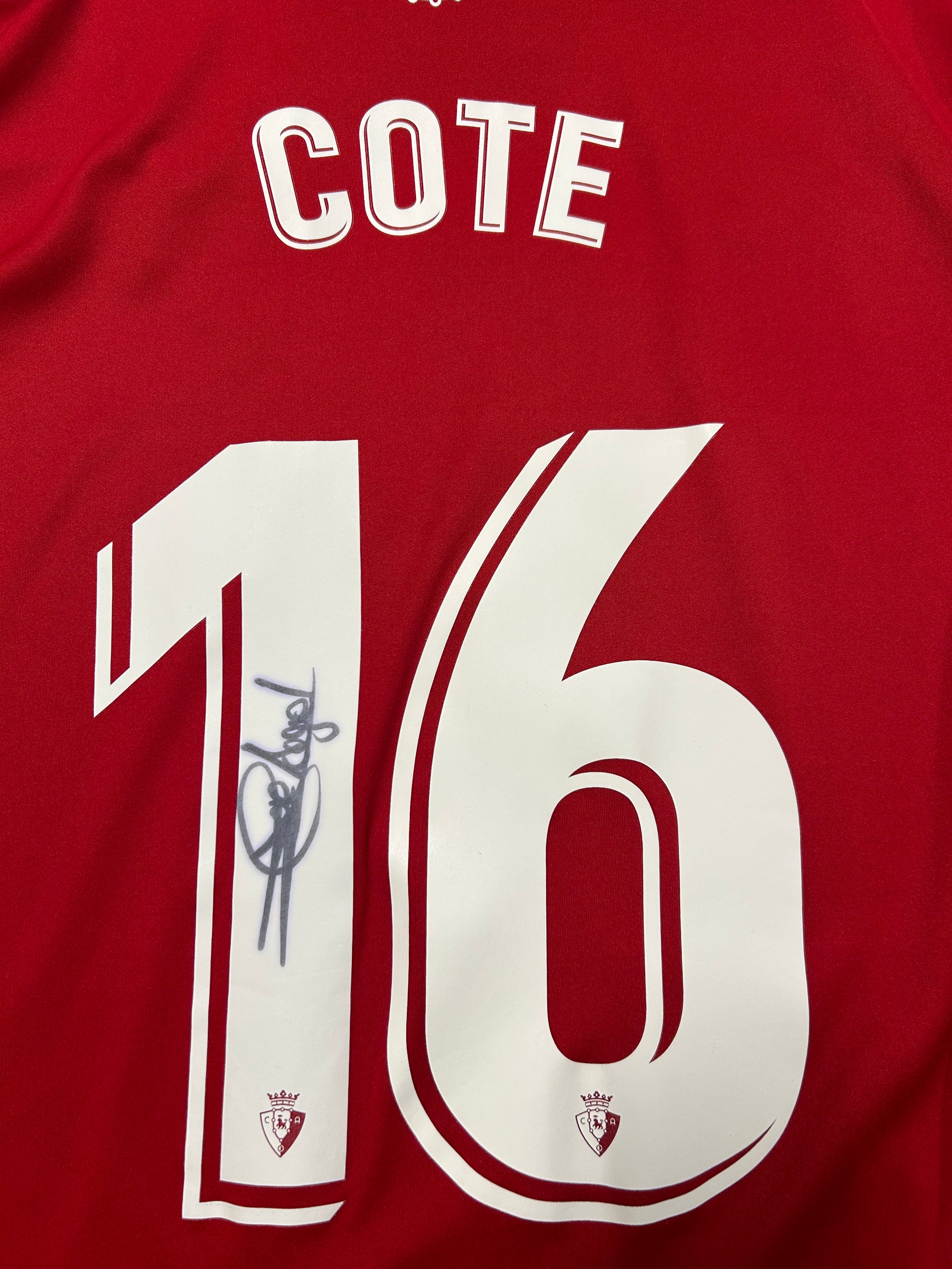 Adidas - Osasuna 2021/22 Home Football Shirt Signed 'COTE'