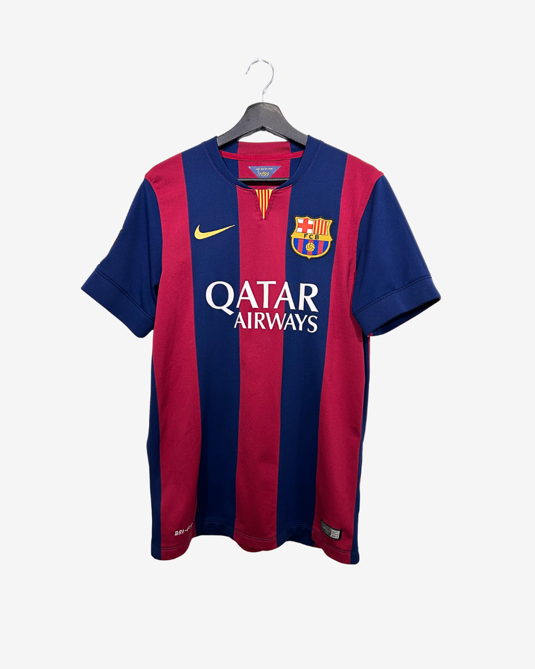 Red and blue sports jersey with visible branding on a white background