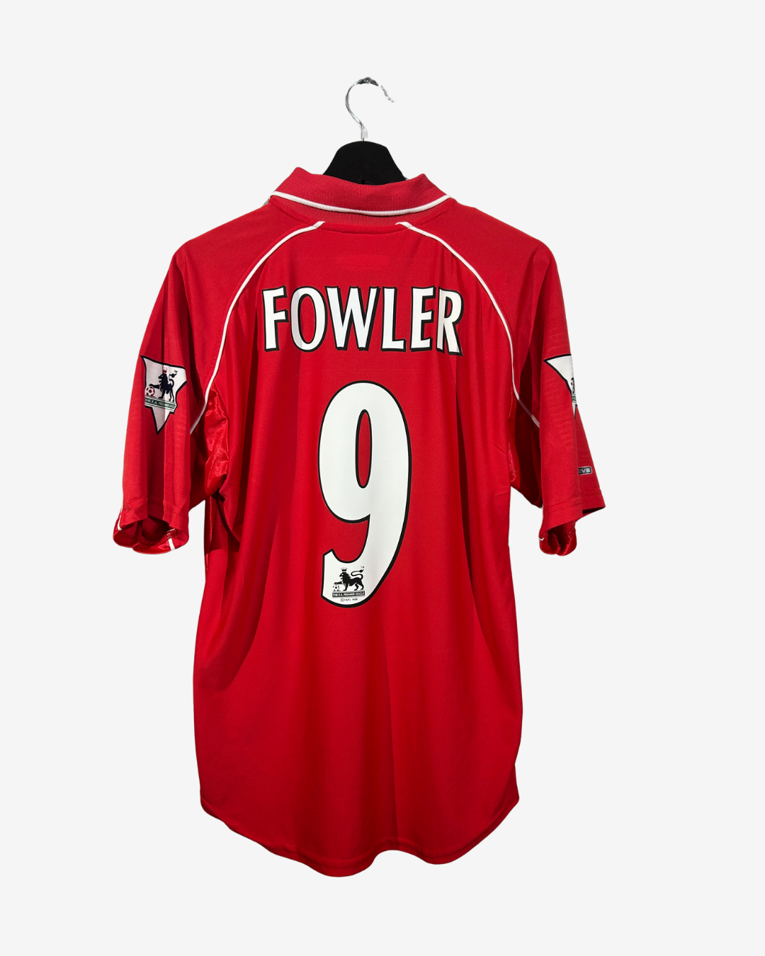 Red sports jersey with 'Fowler 9' on a white background
