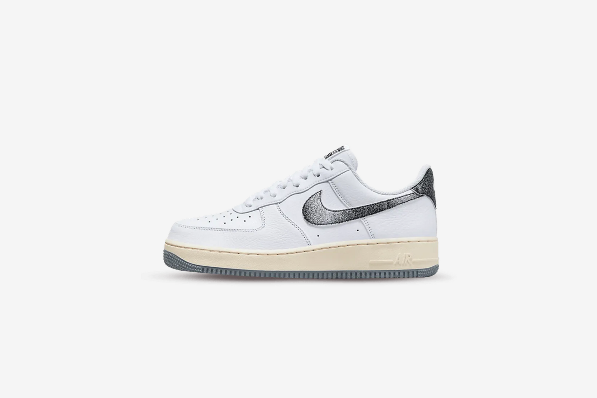 Nike silver air force 1 swoosh tape outlet sneakers