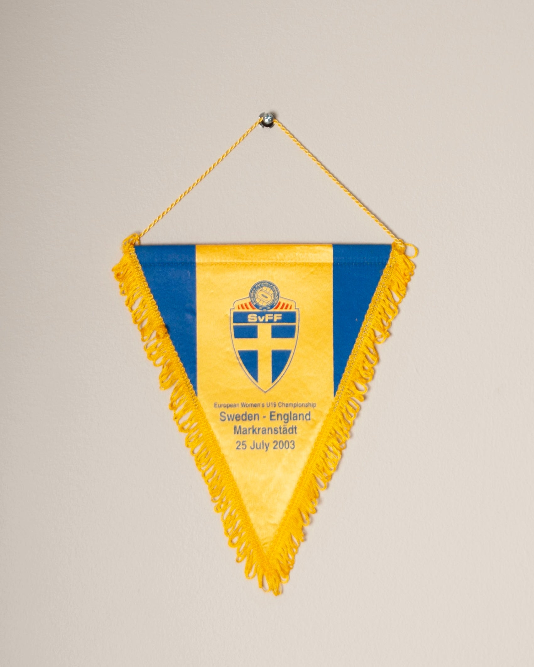 Football Pennant – Sweden vs. England (European Women's U19 Championship, 25 July 2003)