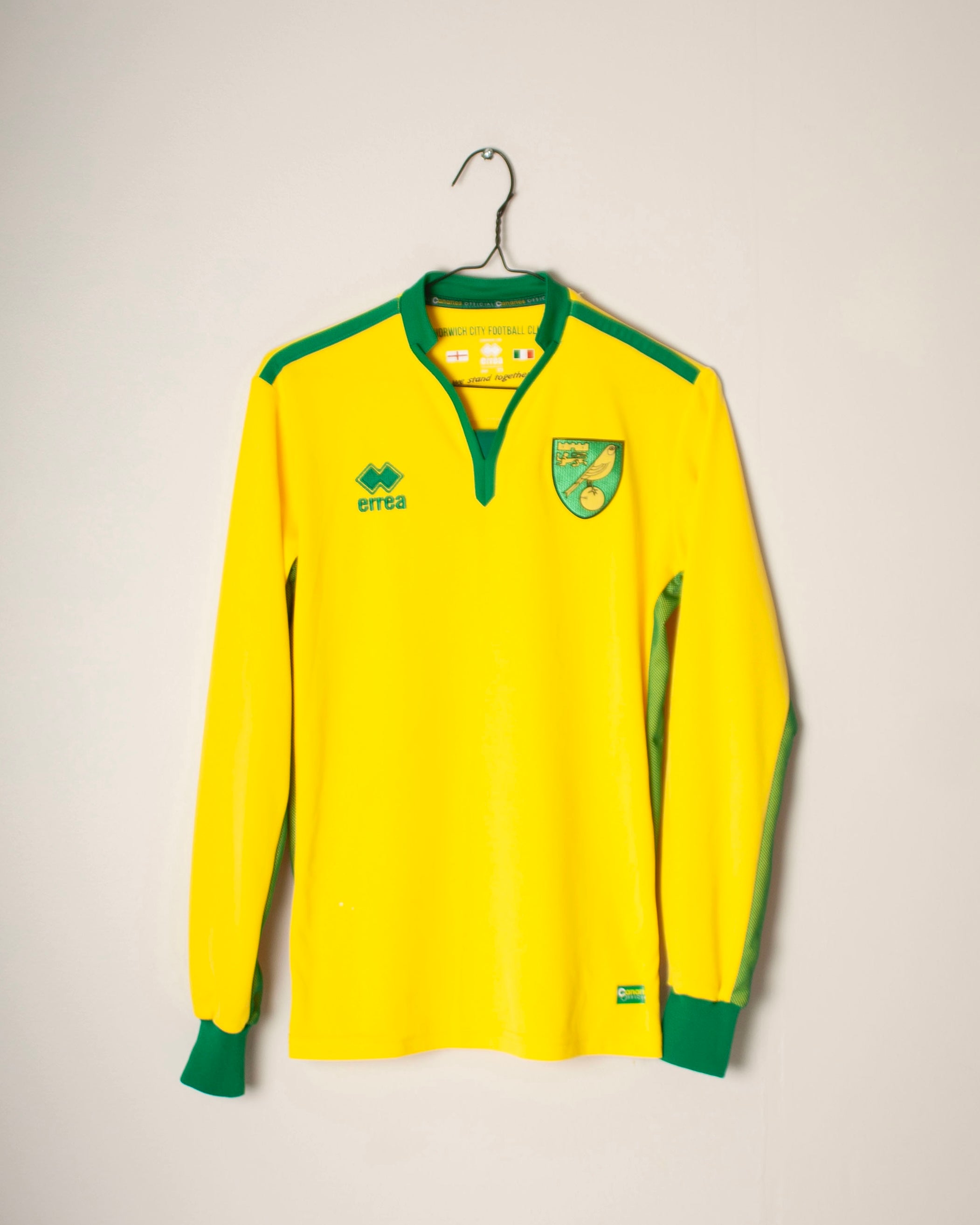 Errea - Norwich City 2016/17 Home Football Shirt