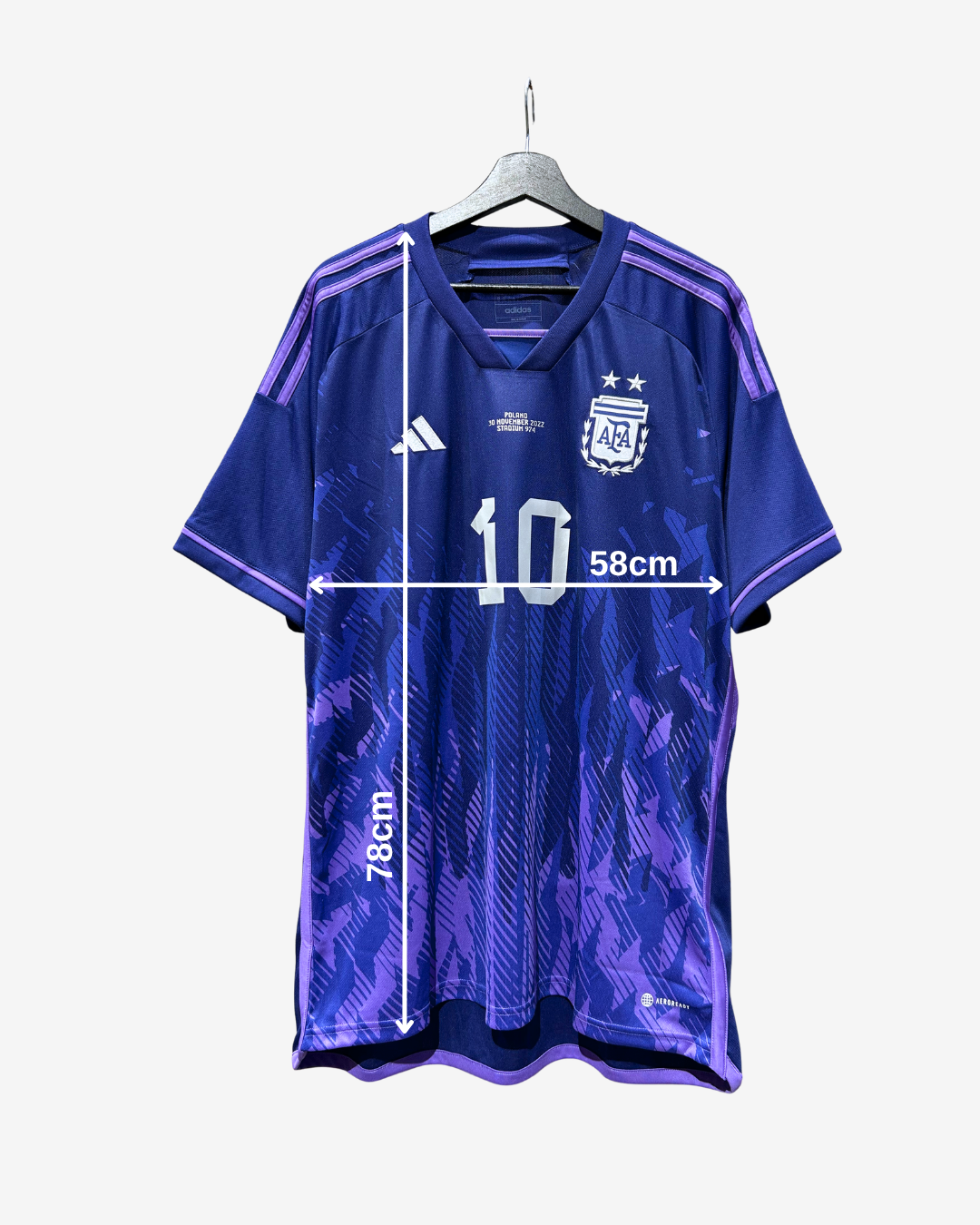 Adidas - Argentina 2022/23 Away Football Shirt 'MESSI' 'POLAND VS ARGENTINA VERSION'