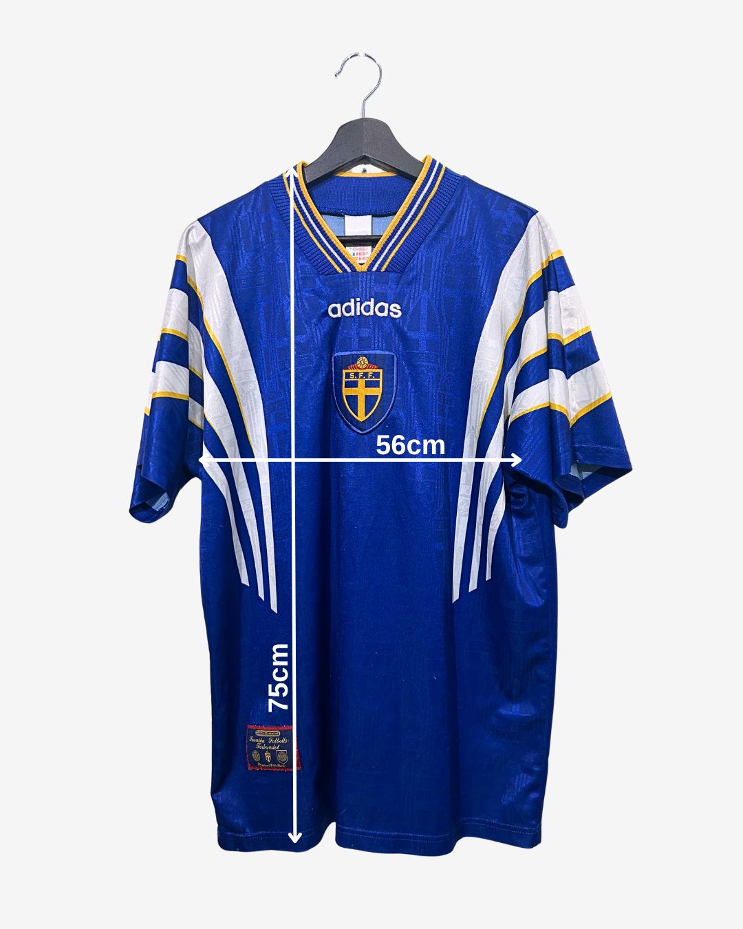 Adidas - Sweden 1996 Away Football Shirt measurements