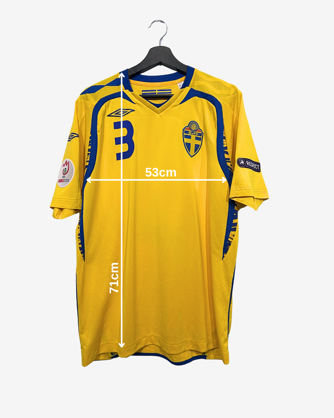 Umbro - Sweden 2008 Home Football Shirt 'MELLBERG'