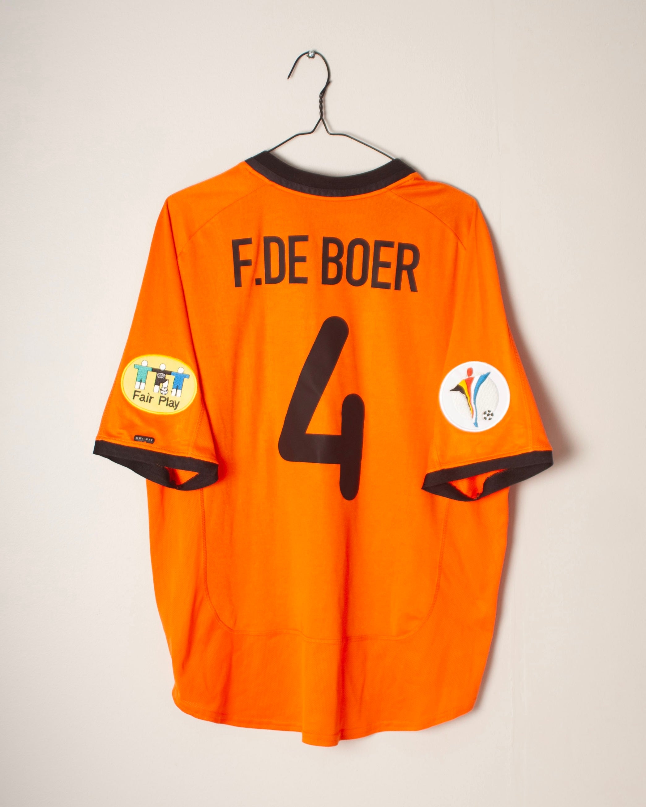 Nike - Netherlands 2000 Home Football Shirt 'F. DE BOER'