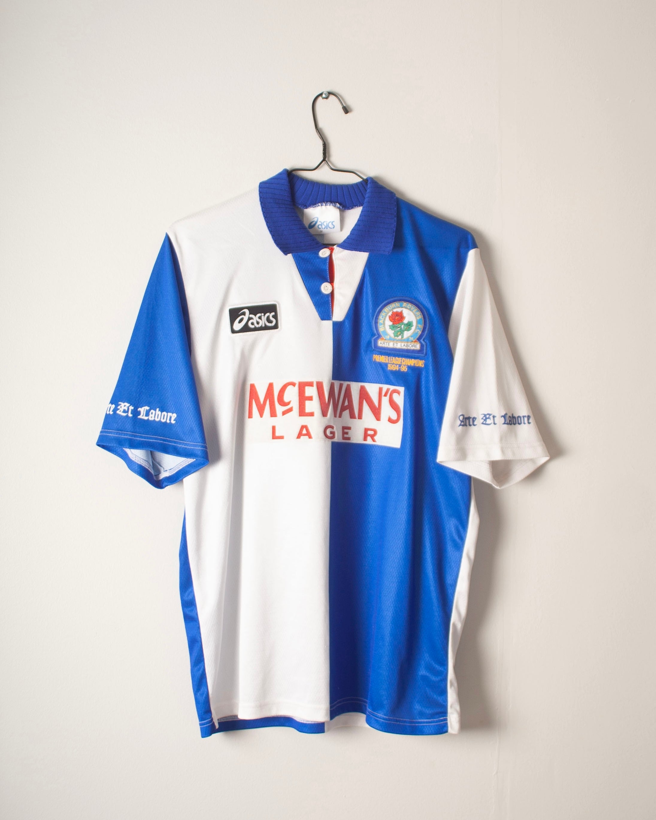 Asics - Blackburn Rovers 1994/96 Home Football Shirt 'SHEARER'