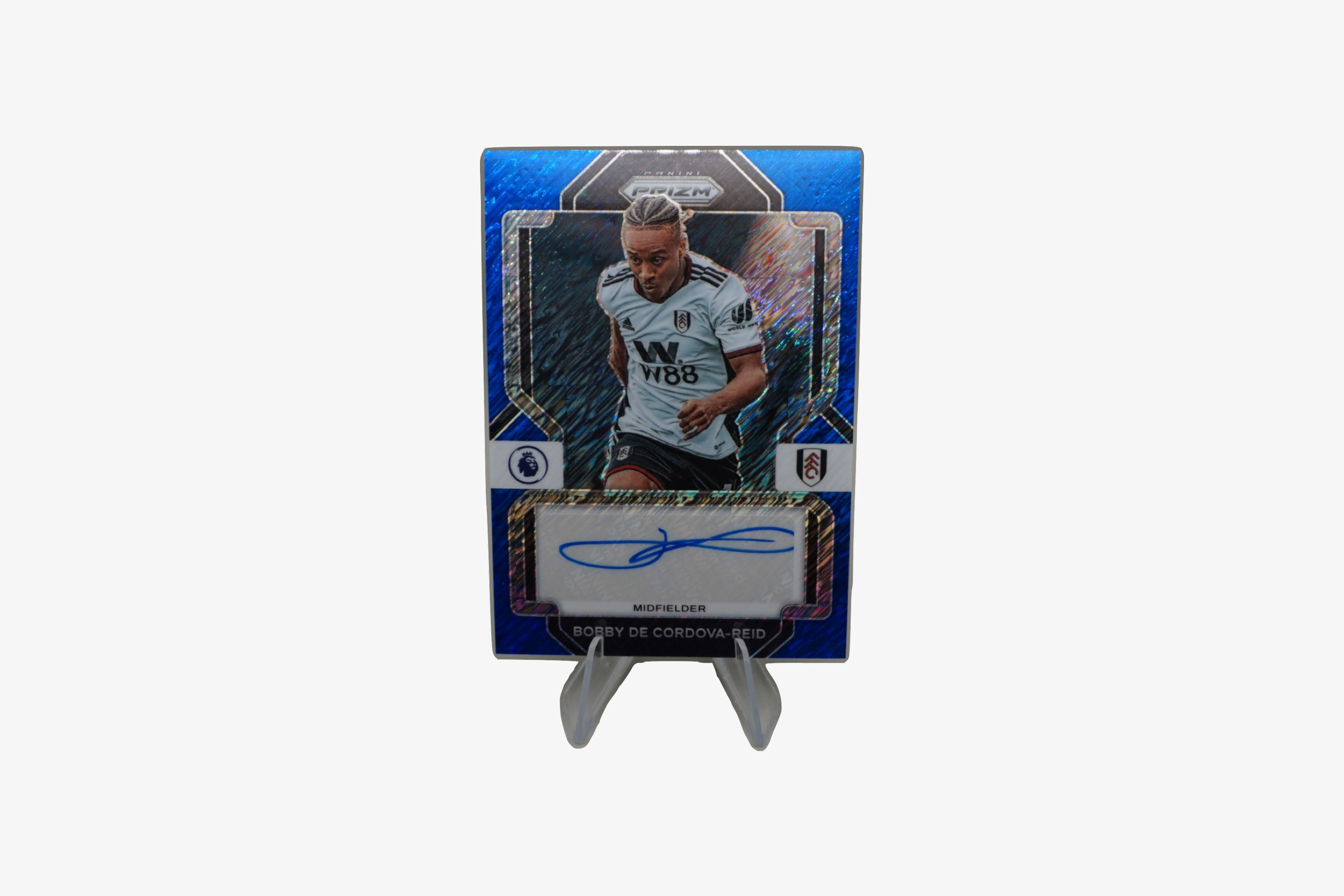 Bobby De Cordova-Reid – 2022/23 Panini Prizm Premier League Blue Shimmer Autograph (Fulham FC)