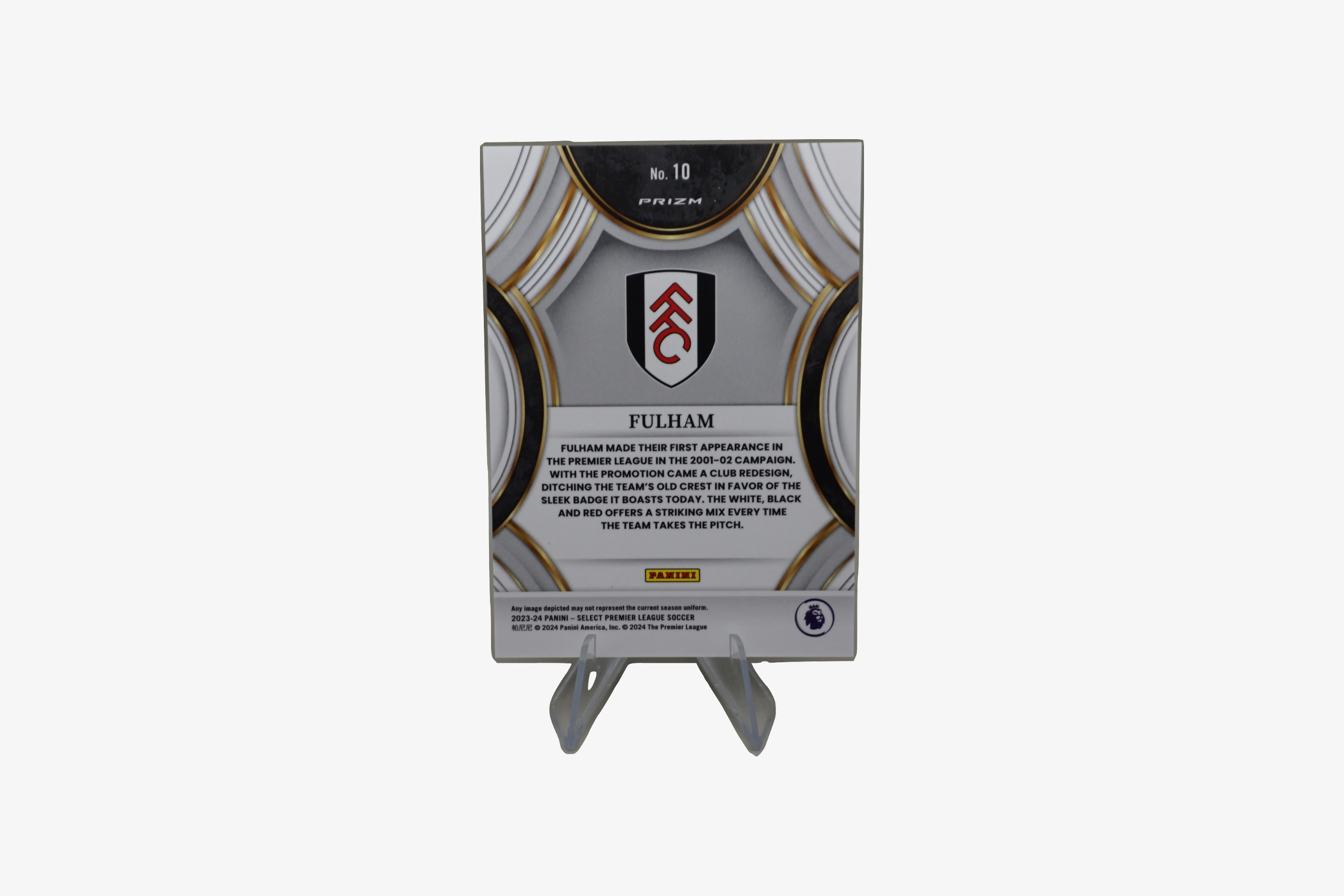 Fulham FC Team Badge – 2023/24 Panini Select Silver Prizm (EPL) – Card No. 10