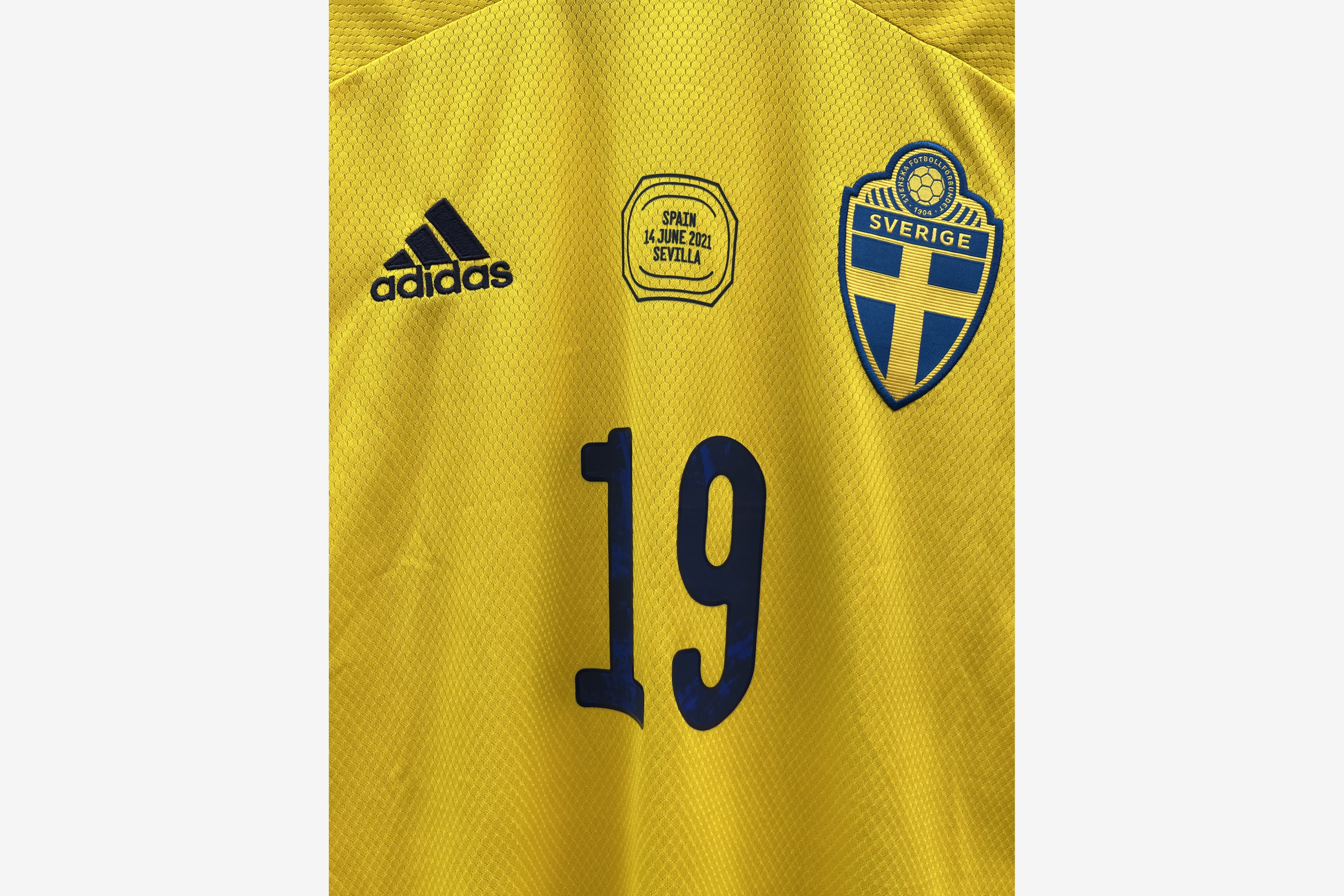 Adidas - Sweden 2020/21 Home Football Shirt Spain - Sweden 'SVANBERG' (Match Worn)