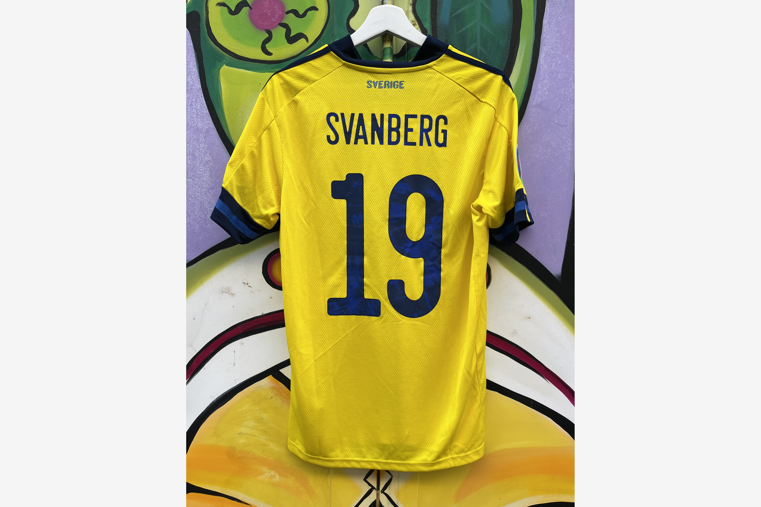 Adidas - Sweden 2020/21 Home Football Shirt Spain - Sweden 'SVANBERG' (Match Worn)