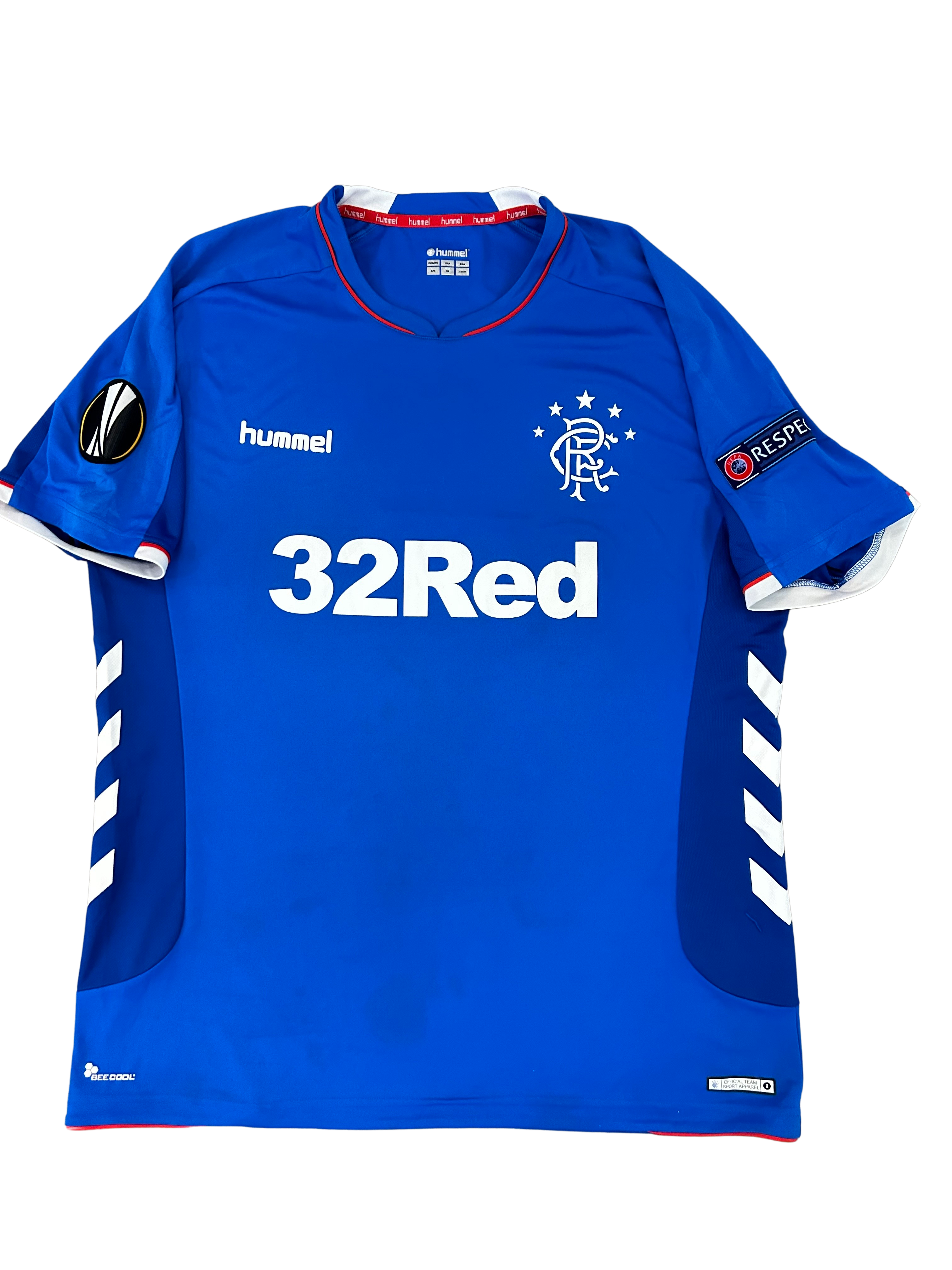 Hummel - Glasgow Rangers 2018/19 Home Football Shirt Europa League Version 'DEFOE'