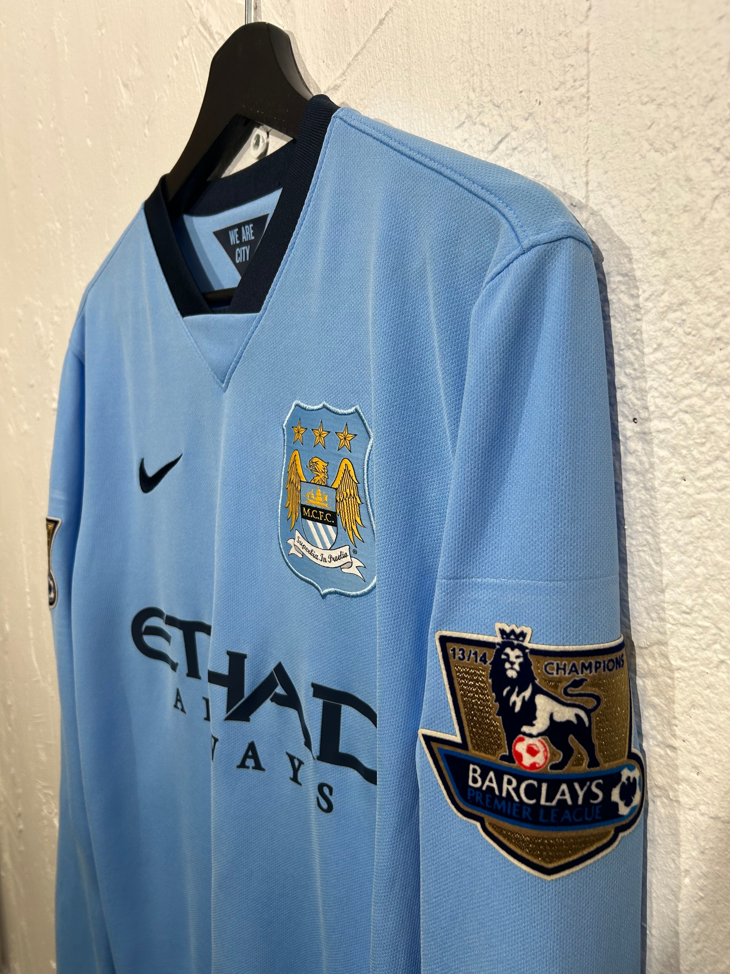 Nike - Manchester City 2014/15 Langærmet Hjemmebanetrøje 'NAME'