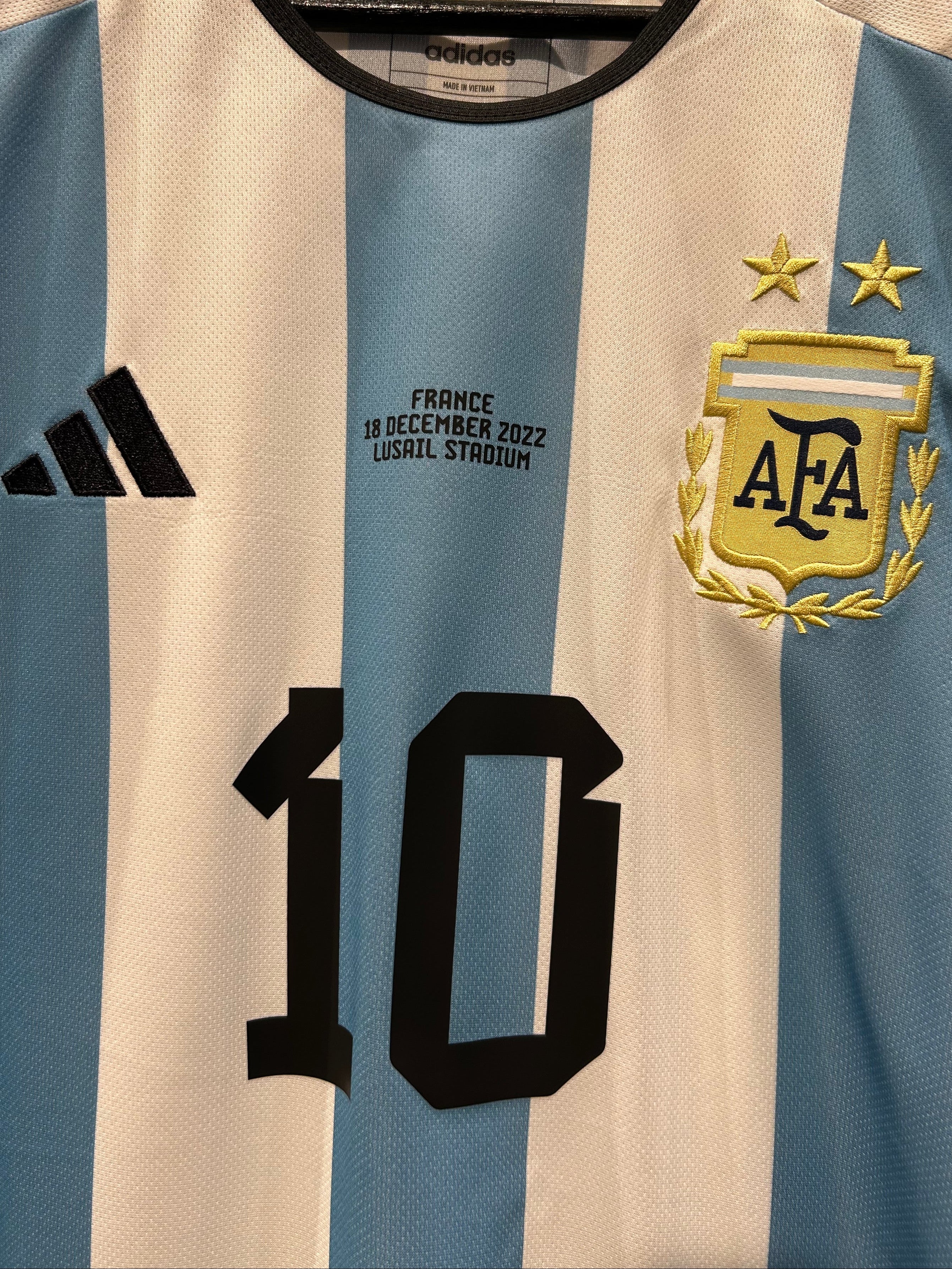Adidas - Argentina 2022/23 Home Football Shirt 'MESSI' ARGENTINA VS FRANCE VERSION'