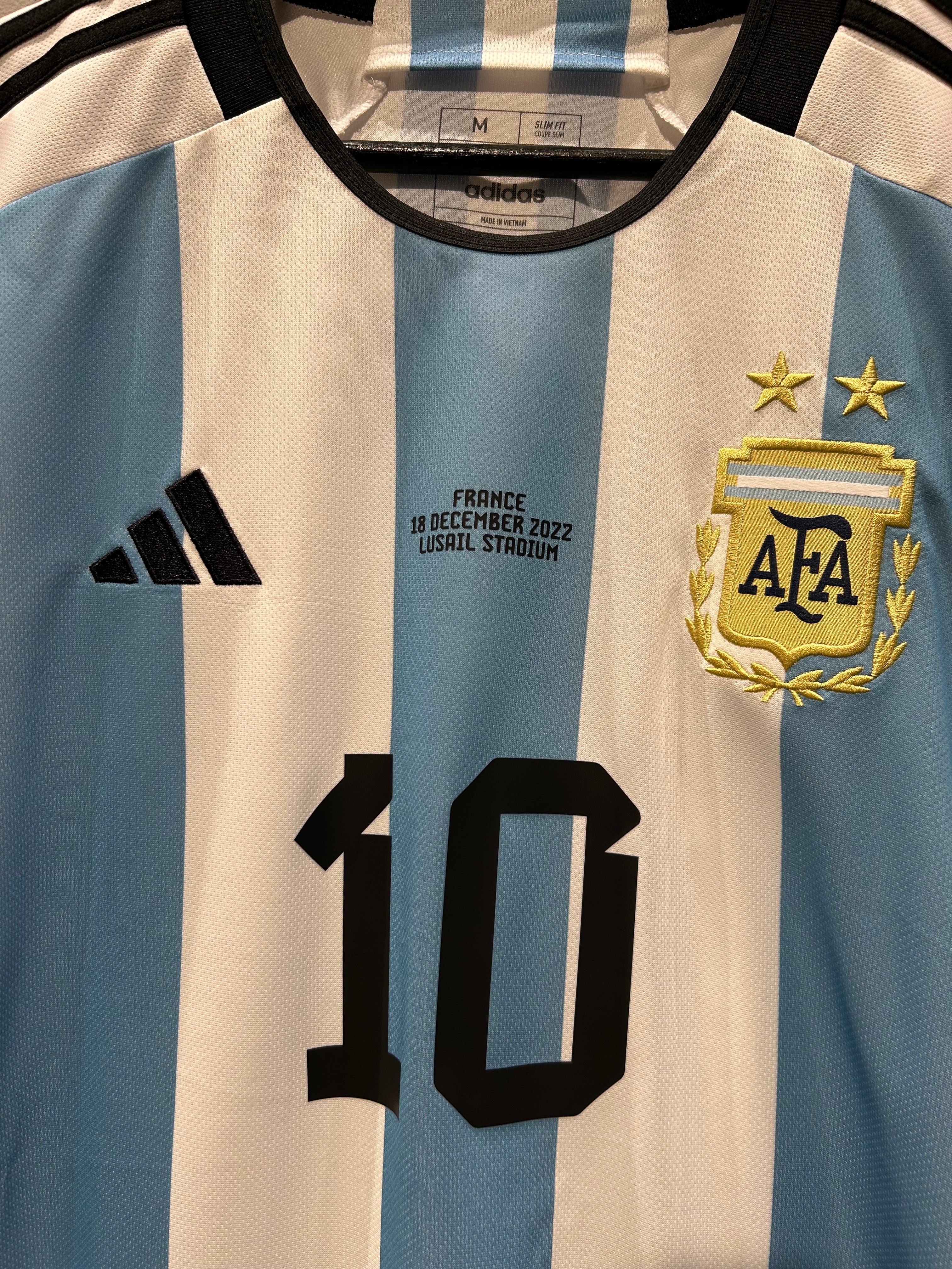 Adidas - Argentina 2022/23 Home Football Shirt 'MESSI' ARGENTINA VS FRANCE VERSION'