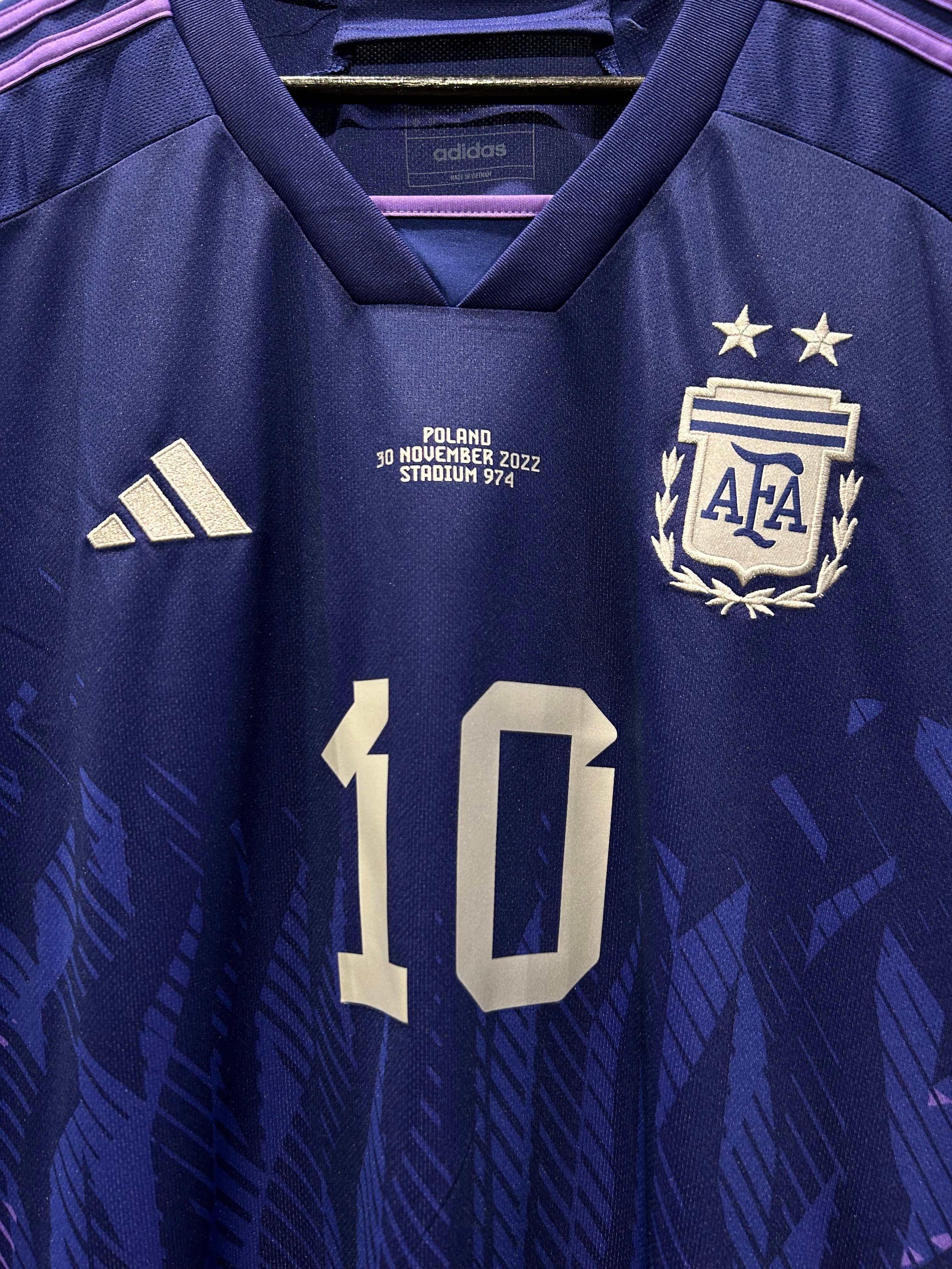 Adidas - Argentina 2022/23 Away Football Shirt 'MESSI' 'POLAND VS ARGENTINA VERSION'