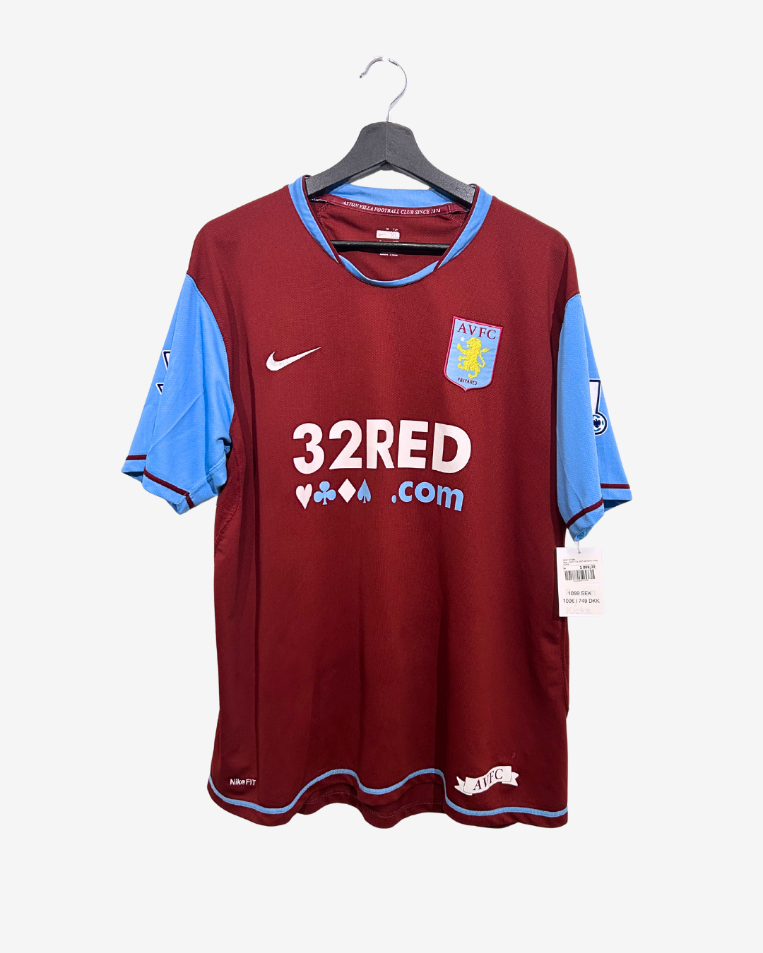 Nike - Aston Villa 2007/08 Home Football Shirt 'AGBONLAHOR'