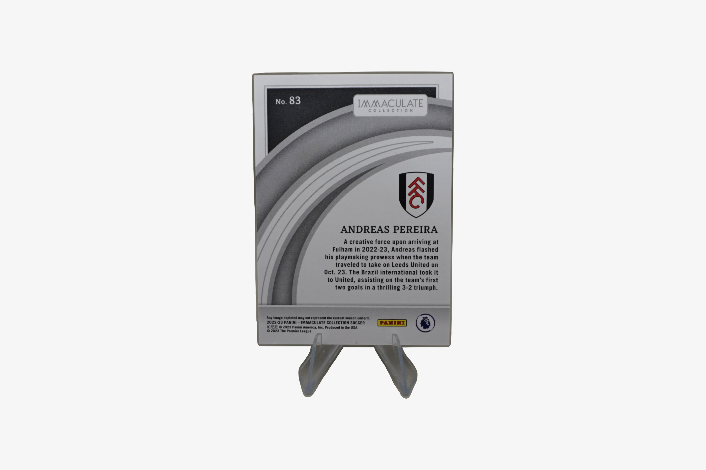 Andreas Pereira – 2022/23 Panini Immaculate Ruby Parallel (Fulham FC) – Serial #5/8 – Card No. 83