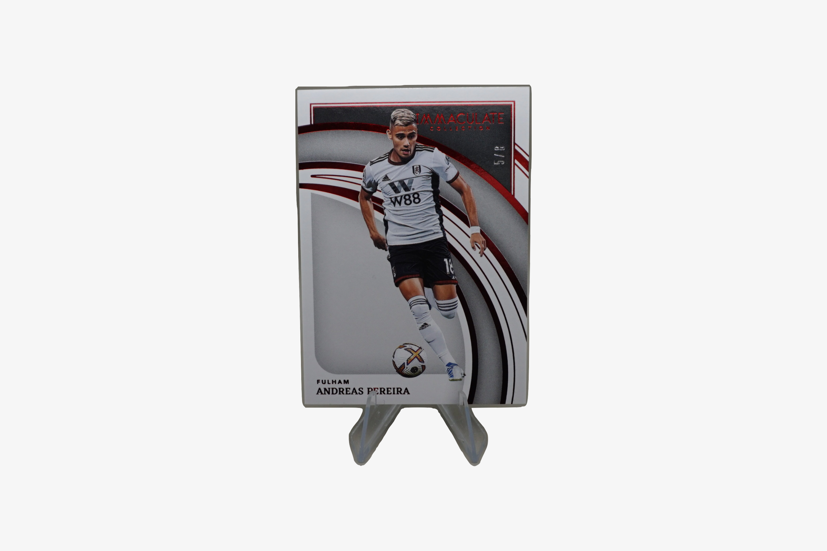 Andreas Pereira – 2022/23 Panini Immaculate Ruby Parallel (Fulham FC) – Serial #5/8 – Card No. 83