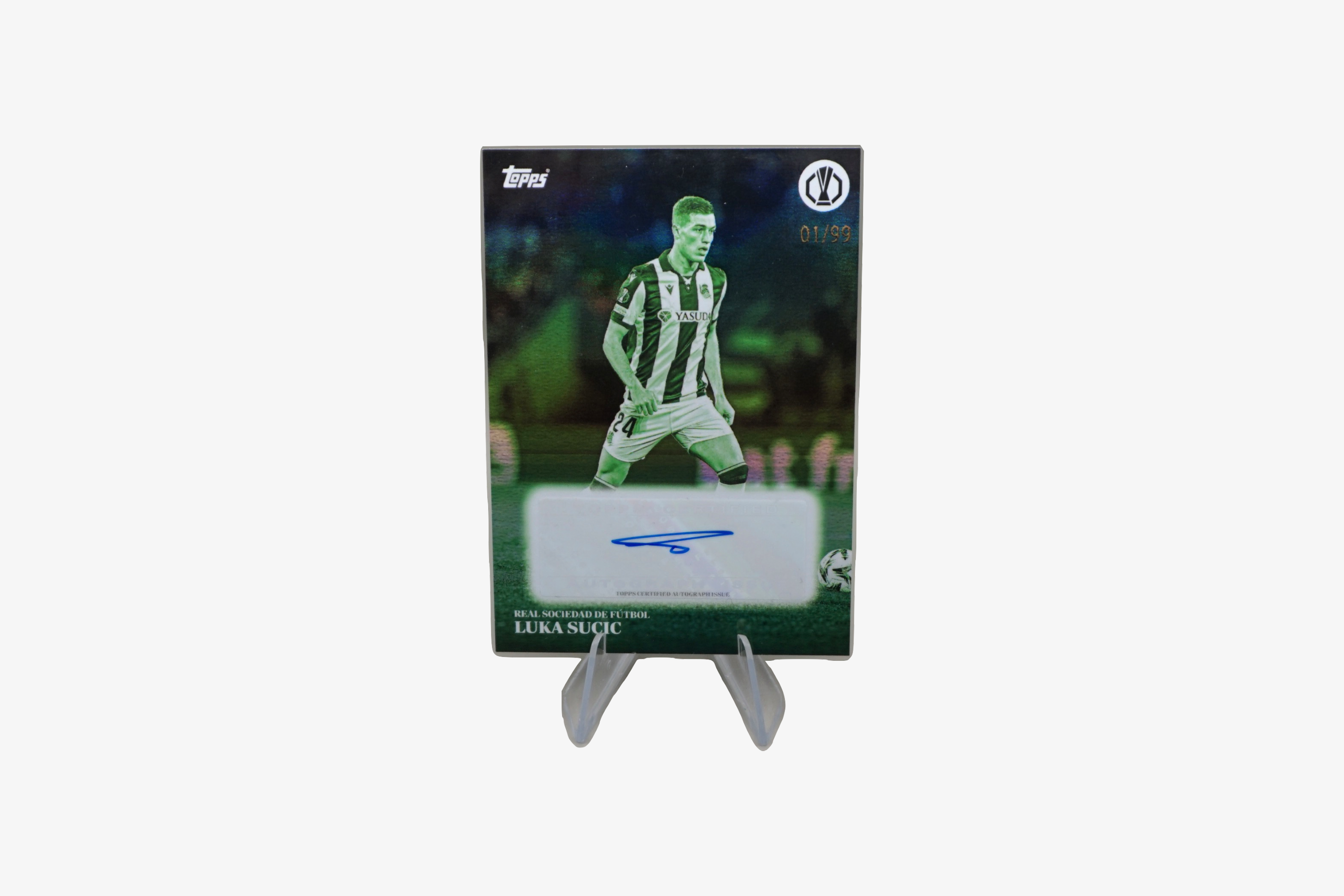 Luka Sucic – 2024/25 Topps Simplicidad UCC Green Autograph (Real Sociedad) – Serial #01/99